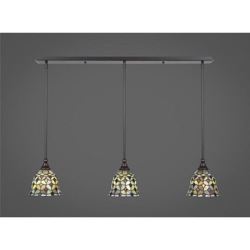 Toltec Lighting Any 3 - Light Chandelier in  Dark Granite with 7" Crescent Art Glass Shade - image 1 of 1