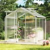 Tangkula 6 x 6 FT Greenhouse for Outdoors Large Walk-in Green House w/ Rain Gutters - 2 of 4