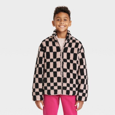 Kids' Checkered Polar Fleece Zip-Up Jacket - Cat & Jack™
