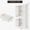 Garvee Elegant 70" White Tall Storage Cabinet with Oval Fluted Glass Doors ¨C Modern Kitchen Pantry with Adjustable Shelves & Drawer, White - 2 of 4