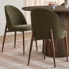 5-Piece Dining Set 46" Walnut Round Dining Table with Armless Dining Chairs Upholstered & Metal Leg for Small Space,Dining Room-Tanpinhause - 4 of 4