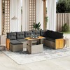 vidaXL Garden Sofa Set Grey PE rattan Large Adjustable Armrests - 2 of 4