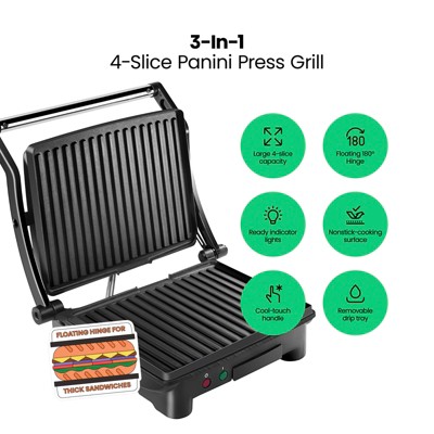 Chefman Panini Press & Grill - Thumbnail 4