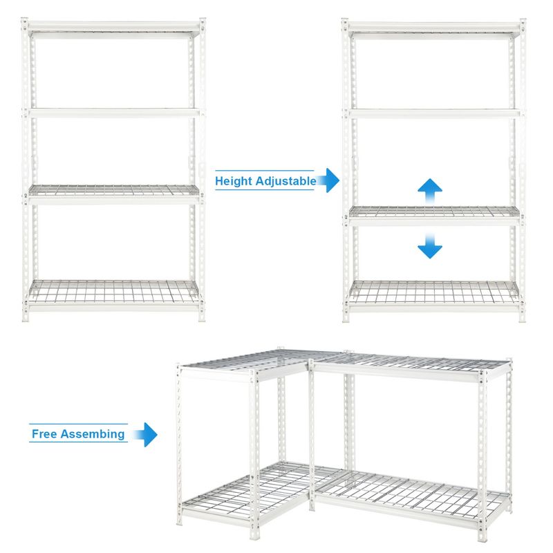 Pachira Adjustable Height 5-Shelf Steel Shelving Unit Utility Organizer Rack for Home, Office, and Warehouse, 5 of 9