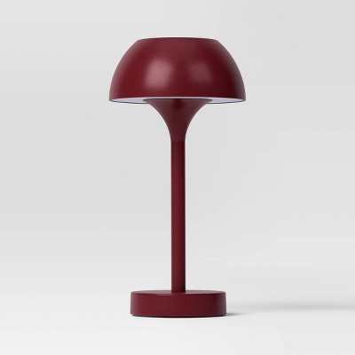 Solar and Rechargeable USB LED Outdoor Table Lamp Maroon - Threshold™