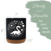 Elanze Designs 8 inch Floral Swan Large Ceramic Kitchen Utensil Holder Black and White Crock with Cork Base - 2 of 4