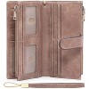 BEAFUP Womens Wallets,Large Capacity Credit Card Holder RFID,Wallet Women Double Zipper Pocket Leather Bifold Ladies Wristlet Clutch Wallet - 2 of 4
