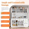 63" Buffet with Hutch, Large Farmhouse Storage Cabinet with 6 Drawers, 5 Cabinets, Adjustable Shelves, Pegboard & Towel Rack - 2 of 4