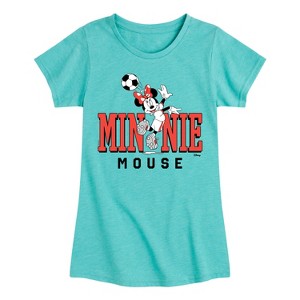 Girls' - Disney - Minnie Name Soccer Fitted Short Sleeve Graphic T-Shirt - 1 of 4