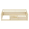 CAVINAS Twin Size Floor Bed with Super High Security Barrier and Door, Wooden Children's Floor Bed Frame, Twin Size Bed Frame - 4 of 4