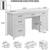 Rustic Office Desk Computer Desk with Charging Station, File Drawers and Storage Cabinet - 2 of 4