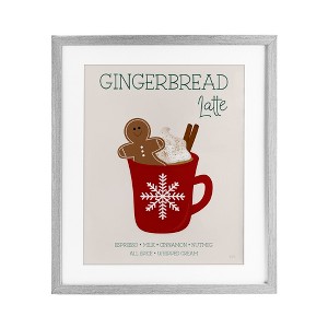 Stupell Industries Gingerbread Latte Seasonal Drink Framed Print Under Glass Art - 1 of 4