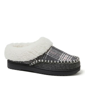 Dearfoams Women's Nyla Felted Plaid Moccasin Toe Clog House Shoe Slipper - 1 of 4