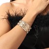 SOHI Women's California Gold Dented Textured Bracelet - 4 of 4