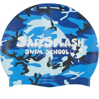Sporti Safesplash Swim School Camo Silicone Swim Cap