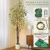 Artificial Eucalyptus Tree, Fake Artificial Plant with White Planter，Large Faux Floor Plant Fake Trees with Lights Artificial Trees for Home Decor - 4 of 4