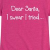 Girls' - Instant Message - Santa I Tried Christmas Fitted Short Sleeve Graphic T-Shirt - 2 of 4