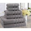100 Cotton 6 - Piece Towel Set, 590 GSM Heavy Weight Turkish Towels, Cool Grey for Bathroom - 2 of 4