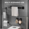 Itopfox Matte Black Bathroom Hardware Set, 5-Piece Stainless Steel Towel Rack with Bar, Ring, Hooks & Toilet Paper Holder for Wall Mounted Bathroom - 3 of 4
