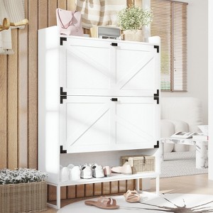 ZHUTA Shoe Cabinet with 2 Flip Drawers,Shoe Storage Cabinet for Entryway,Freestanding Shoe Cabinet Organizer with Open Storage - 1 of 4