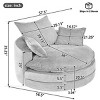 57.5" Oversized Corduroy Swivel Barrel Chair with Dual-Layer Cushion and 3 Pillows for Living Room Bedroom-Baofuwish - 4 of 4