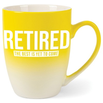 Elanze Designs Retired The Best Is Yet To Come Two Toned Ombre Matte Yellow and White 12 ounce Ceramic Stoneware Coffee Cup Mug