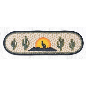 Earth Rugs Coyote Silhouette Oval Stair Tread – Rustic Lodge & Farmhouse Decor 27"x8.25" - 1 of 3