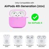 BONGEEK for AirPods 4 Case, Soft Silicone Full Protective Cover with LED Visible, Compatible with AirPods 4th Generation 2024 - Cherry Blossom - 2 of 4