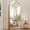 56 Inch Arched Full Length Mirror with Aluminum Alloy Frame Gold Standing Wall Mounted Floor Mirror Large Dressing Mirror - 2 of 4