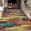 Hallway Runner Rug, Colorful Modern Abstract Low-Pile Non-Slip Machine Washable Carpet for Kitchen, Bedroom & Bathroom - 2 of 4