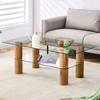 NicBex Stylish Double-Layered Transparent Tempered Glass Coffee Table,Rectangular Tea Table,Wooden Center Table for Living Room - 4 of 4