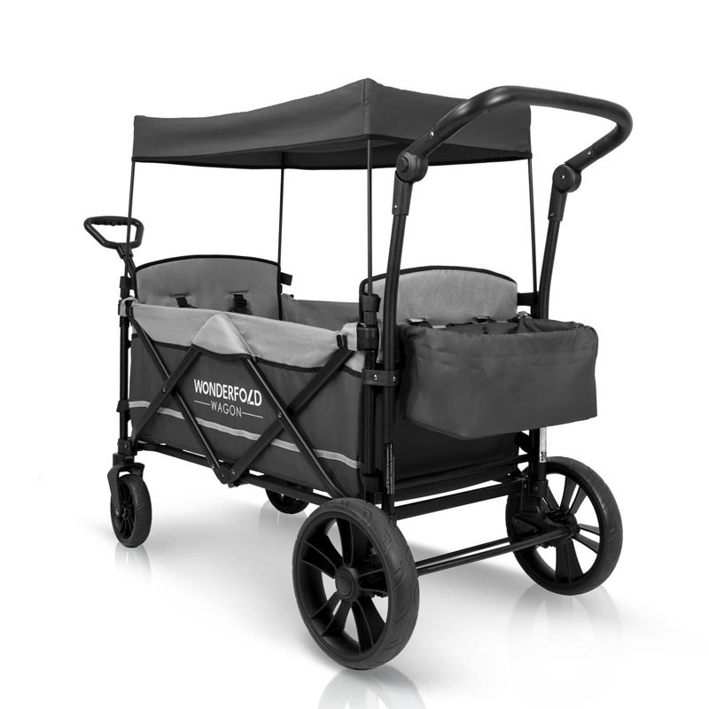 WONDERFOLD X2 Push and Pull Wagon Stroller - Gray, 3 of 11