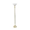1-Light Torchiere Floor Lamp with Marbleized Glass Shade - Elegant Designs - 3 of 4