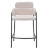 Shearling Fabric Counter Stool 37" H, Cream with Black Powder Coated Steel Frame by Zuo Modern (Set of 2) - 4 of 4