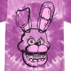 Five Nights At Freddy's Bonnie Face Men's Purple Spiral Spiral Tie-Dye Crew Neck Short Sleeve T-shirt - 4 of 4