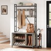 Garvee Hall Tree with Bench Coat Rack Shoe Bench Industrial Coat Tree with Storage Cubbies Entryway Coat Rack with Shoe Storage - 2 of 4