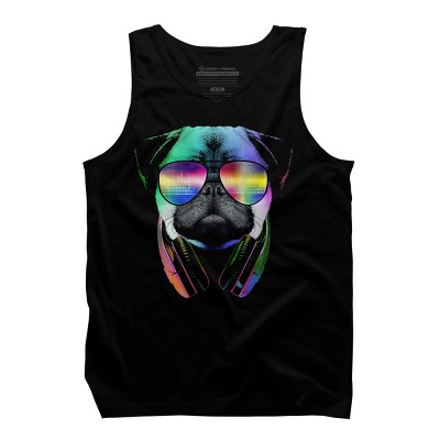 Men's Design By Humans Rainbow Disco Pug By clingcling Tank Top