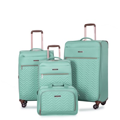 4-Piece Softside Luggage Set with Spinner Wheels, Expandable Lightweight Terylene Suitcases 16", 20", 24", 28" for Travel-Cuddlewood