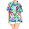 LA LEELA Button Down Shirt for Women Floral Summer Beach Blouses Shirt Blouse Short Sleeve Vacation Casual Button Up Hawaiian Shirts - 2 of 4