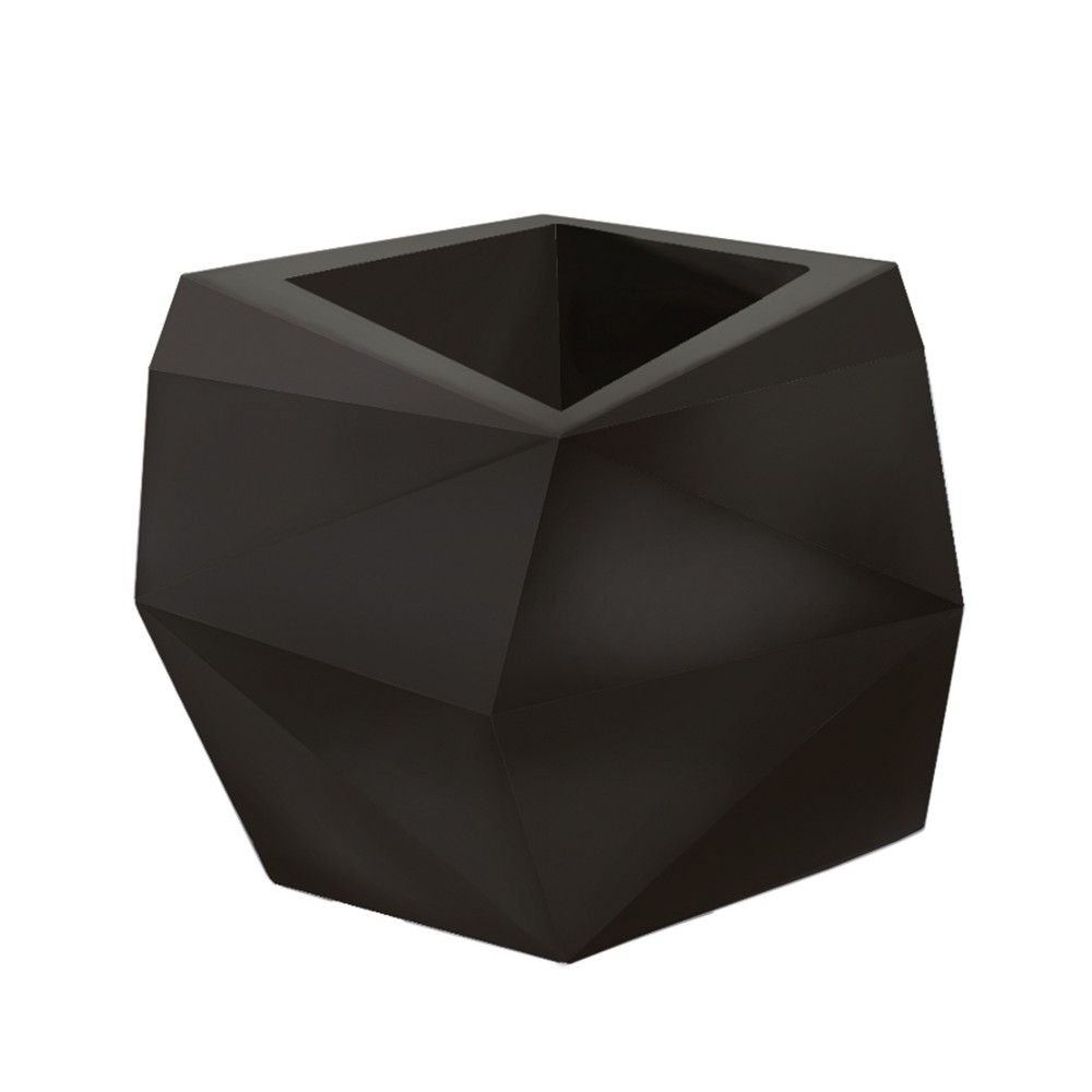 Photos - Flower Pot Crescent Garden 26" Wide Origami Plastic Novelty Planters Black: Indoor/Outdoor, Geometric, Hilton Carter Style