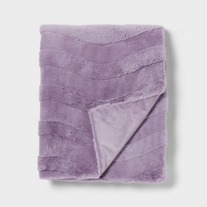 Purple Wave Kids' Plush Throw Blanket - Pillowfort™ - 1 of 3