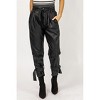 Women's LEATHER PLEATED ANKLE TIE PANTS - Venti6 - 2 of 4
