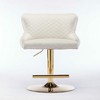Resenkos Counter Bar Stools, Counter Stool,Bar Chair Stool One-Piece Set, Adjustable Height, White Beige - 4 of 4