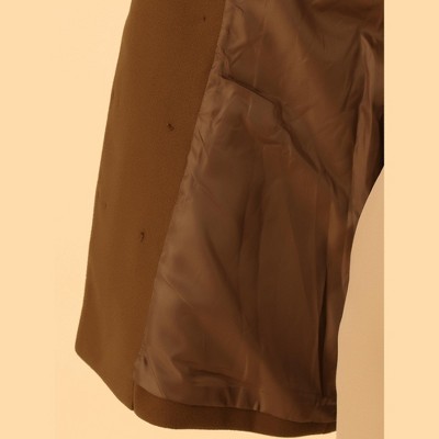 INSPIRE CHIC Women's Double Breasted Work Office Elegant Winter Notched Collar Coat Caramel Small — фото 5