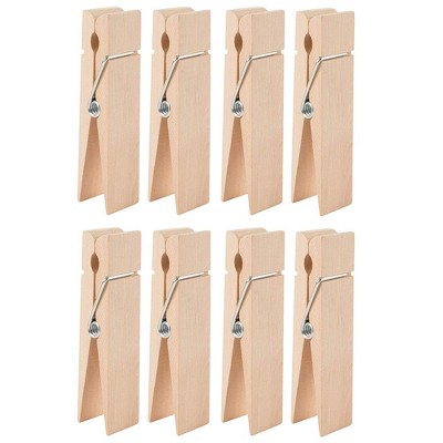 8-Pack Juvale Jumbo Unfinished Wooden Clothes Pins, 6" Large Wood Clothespins for Photos, Postcards, Home Decoration, DIY, Art & Craft Projects