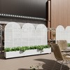 Wooakway 72"H Arch Metal Planter Box with Trellis Raised Garden Bed with Arbor Privacy Screen with Wheels - 3 of 4