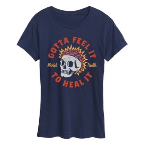 Women's - Instant Message - Feel It To Heal It Inspirational Short Sleeve Graphic T-Shirt - 1 of 4