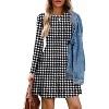 2025 Women's Long Sleeve Sweater Dress for Fall, Crew Neck Knit Midi Dress Black and White - 3 of 4
