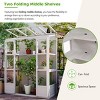 Coolbibila-78-Inch Wooden Greenhouse, Garden Workstation With 4 Independent Skylights And 2 Folding Middle Shelves, Walk-In Outdoor Greenhouse - 2 of 4