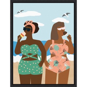 Amanti Art Ice Cream on the Beach by Queenbe Monyei Canvas Wall Art Print Framed 18 x 24-in. - 1 of 4